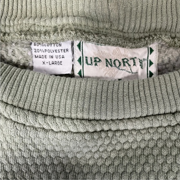 Vintage Embroidered Sweatshirt Michigan Waffle Pattern Made In USA Size XL - Picture 3 of 5